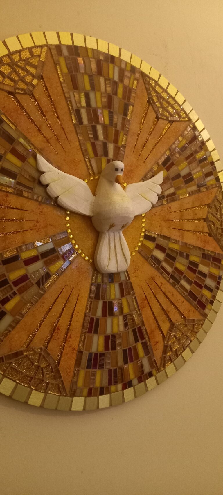 Quadro Divino Espírito Santo, mosaico em MDF ou madeira, foto 3