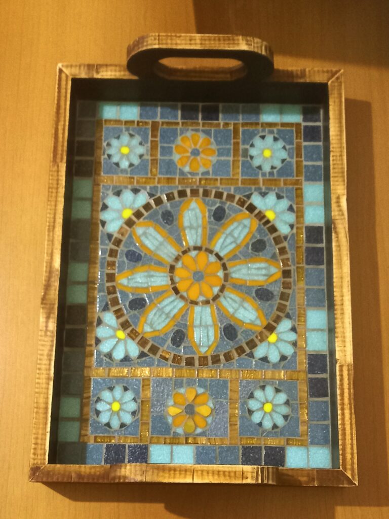 Bandeja em madeira, mosaico em MDF ou madeira, foto 4
