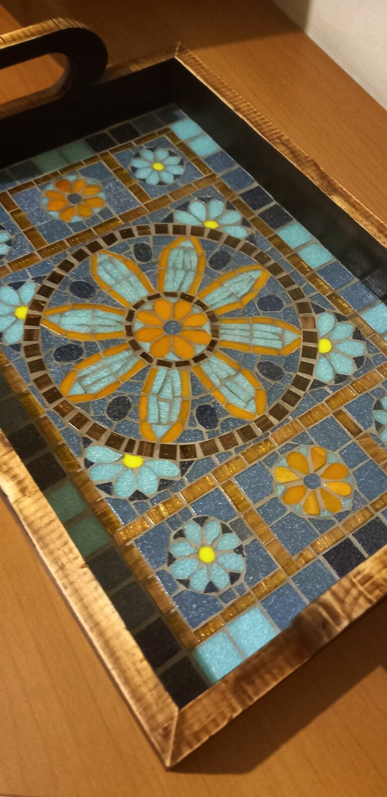 Bandeja em madeira, mosaico em MDF ou madeira, foto 3