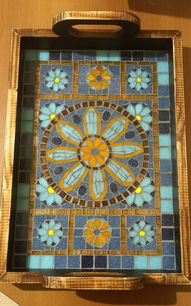 Bandeja em madeira, mosaico em MDF ou madeira, foto 1