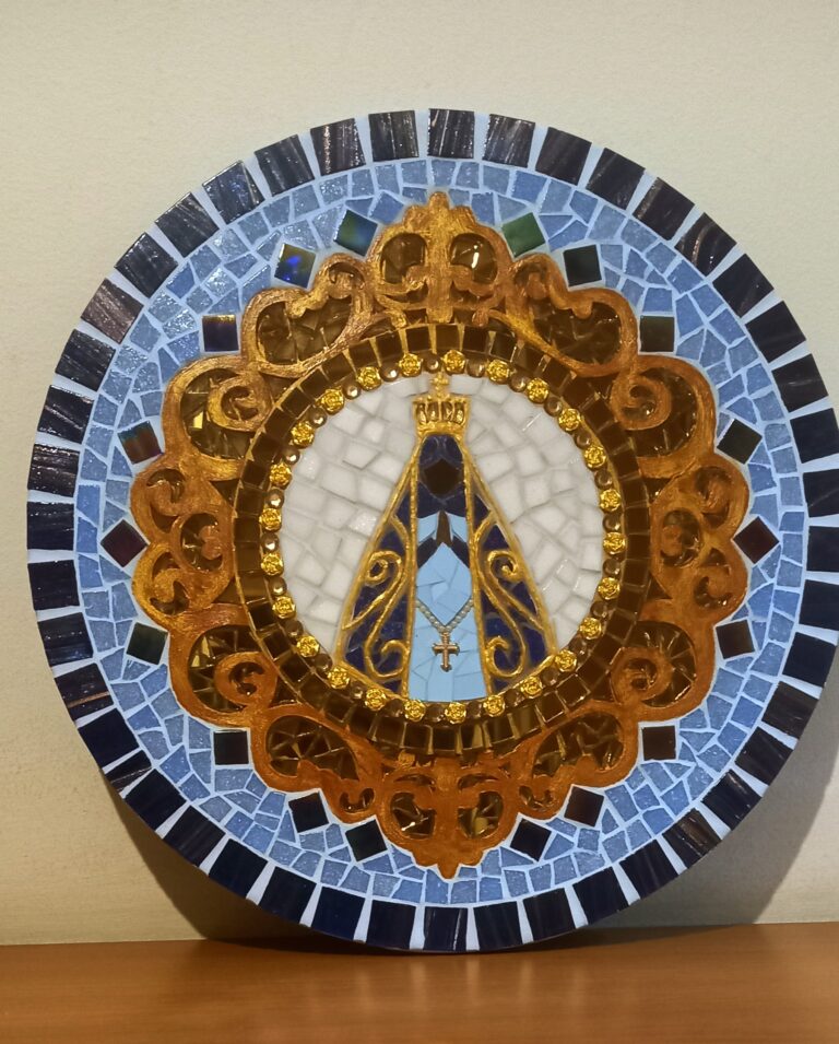 Quadro Nossa Senhora Aparecida, mosaico em MDF ou madeira, foto 2