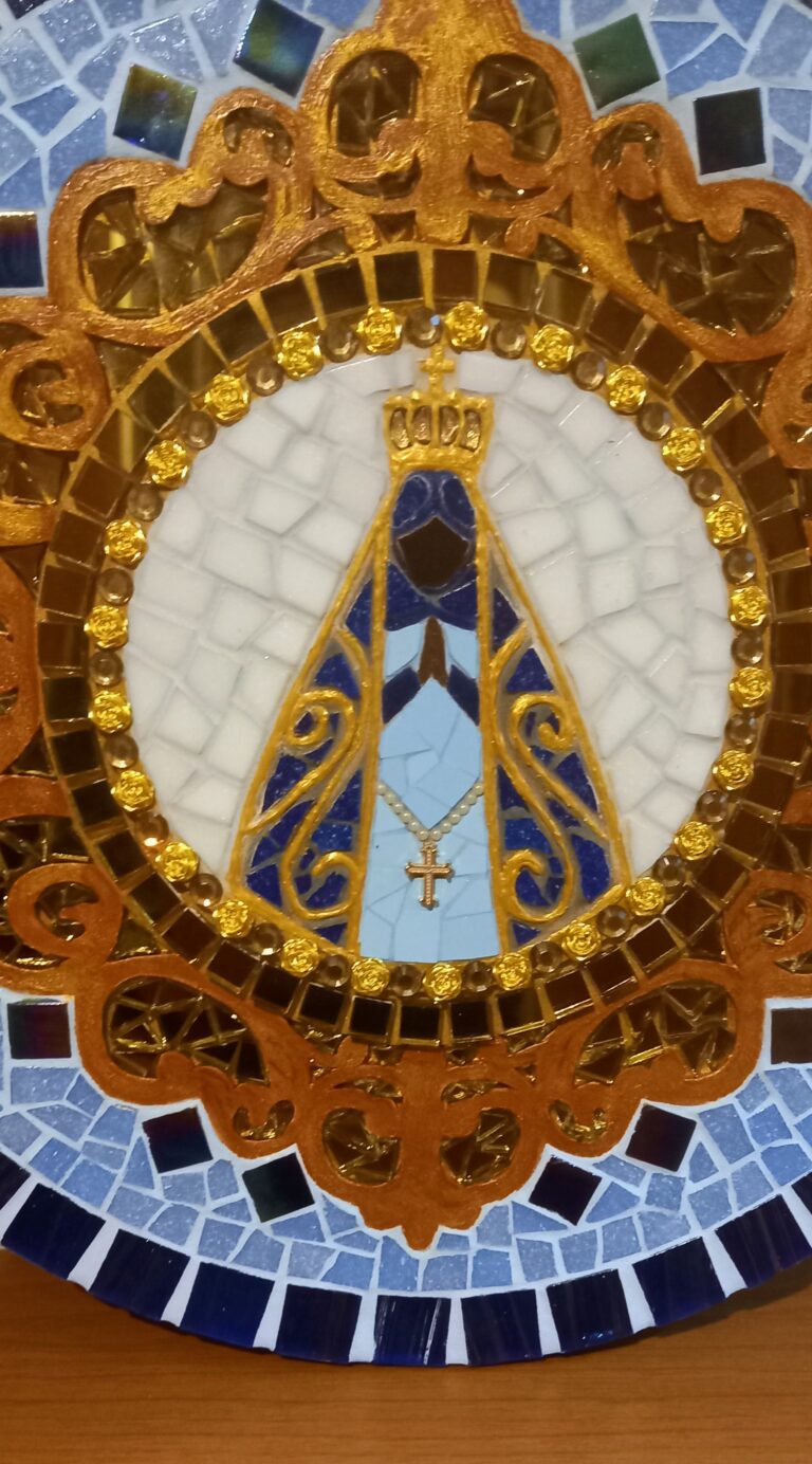 Quadro Nossa Senhora Aparecida, mosaico em MDF ou madeira, foto 1