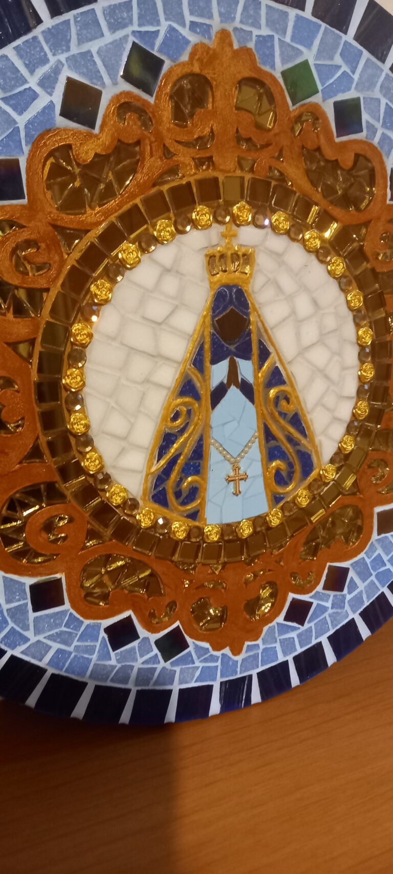 Quadro Nossa Senhora Aparecida, mosaico em MDF ou madeira, foto 5
