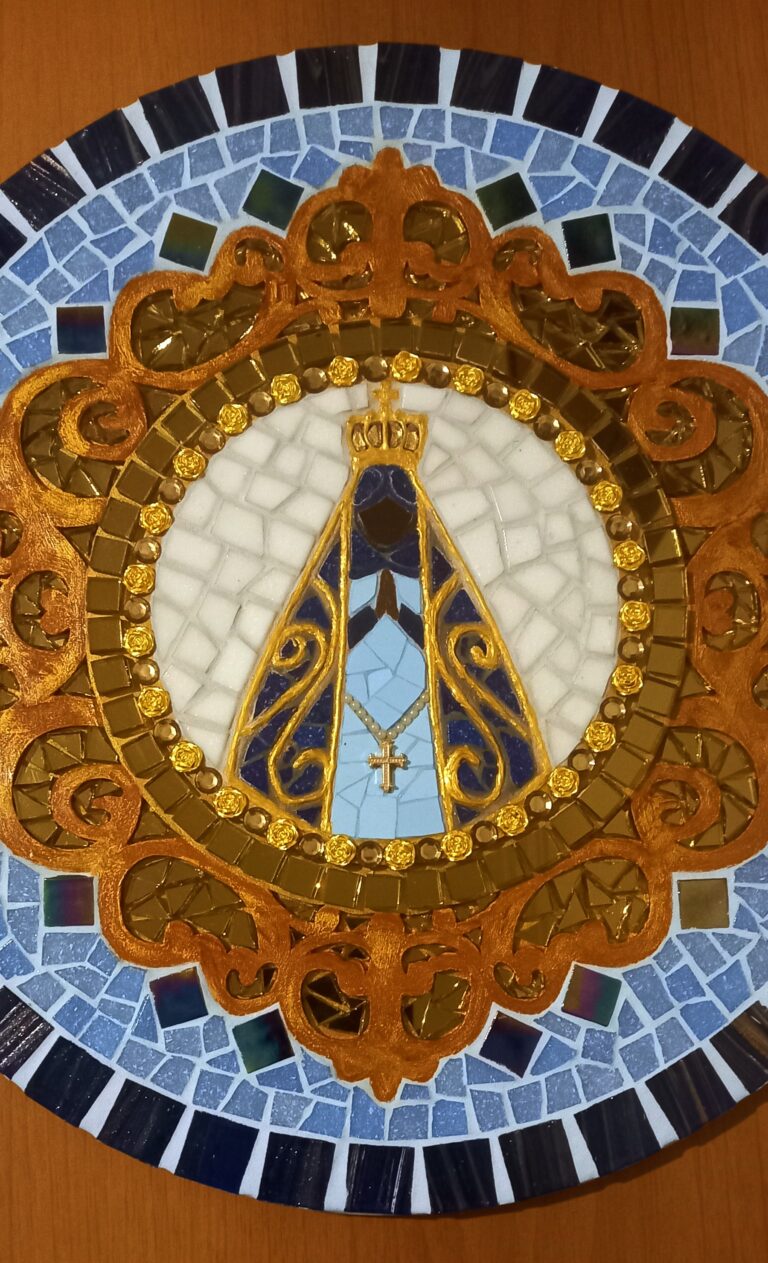 Quadro Nossa Senhora Aparecida, mosaico em MDF ou madeira, foto 3